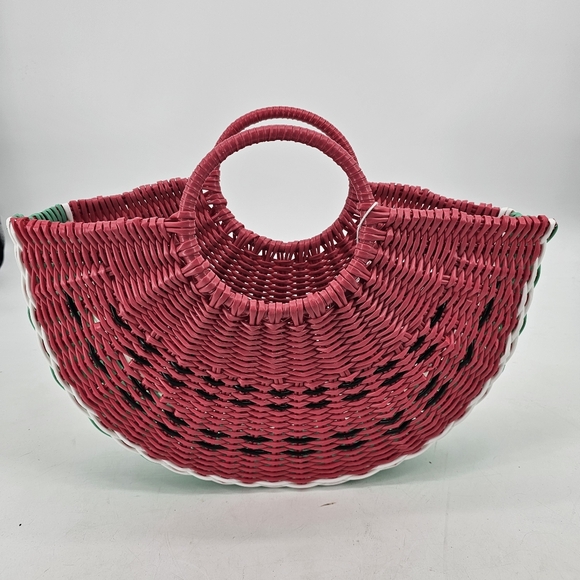 Sun Glow Handbags - Watermellon Woven Beach Tote Purse